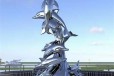 内蒙古不锈钢抽象海豚雕塑定制厂家