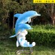 不锈钢发光海豚雕塑图