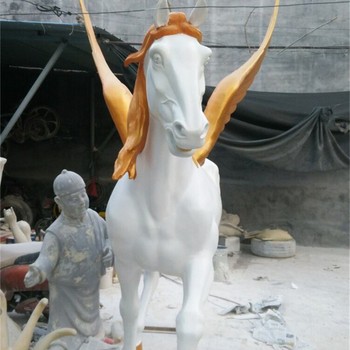 曲陽卡通玻璃鋼馬雕塑價格,仿真動物雕塑