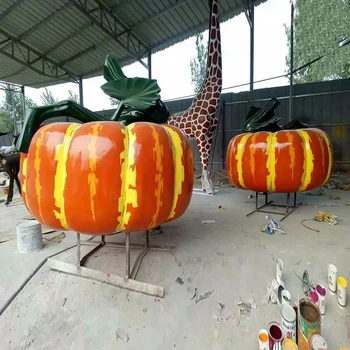 廣西景觀玻璃鋼南瓜雕塑可按尺寸定制