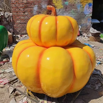 廣西景觀玻璃鋼南瓜雕塑可按尺寸定制