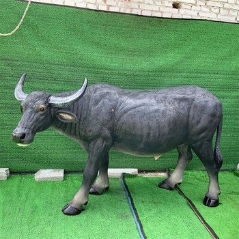 河北公園玻璃鋼牛雕塑，動物牛雕塑定制