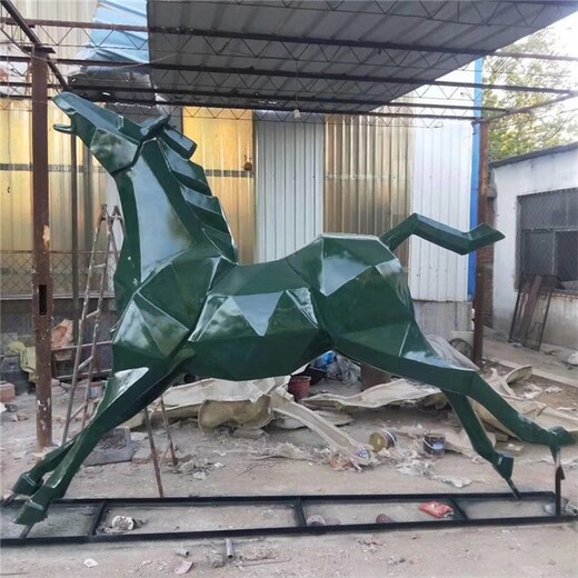 曲陽(yáng)公園玻璃鋼馬雕塑,仿真動(dòng)物雕塑
