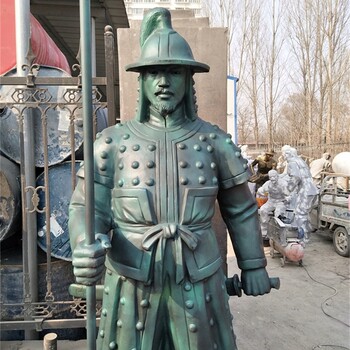 天津玻璃鋼古代士兵雕塑圖片