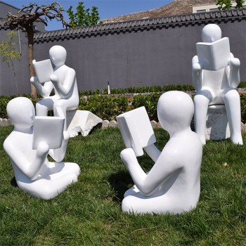 公园读书人物雕塑，校园文化雕塑