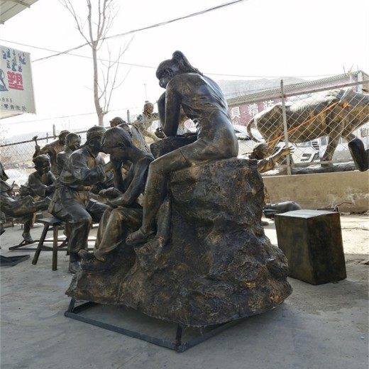 河北读书人物雕塑，读书的男孩雕塑