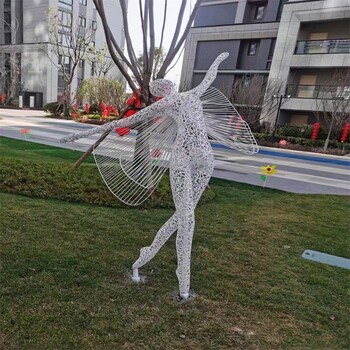 公園跳舞人物雕塑，抽象舞蹈雕塑
