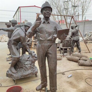 河北制作玻璃鋼礦工雕塑，鋼鐵工人雕塑
