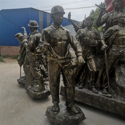 河北矿工工人雕塑，玻璃钢矿工雕塑图片