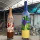 四川公园绿地玻璃钢啤酒瓶子雕塑批发原理图