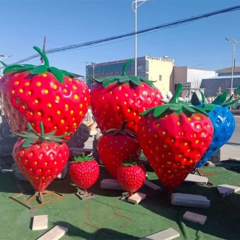 吉林廣場玻璃鋼仿真水果雕塑定做