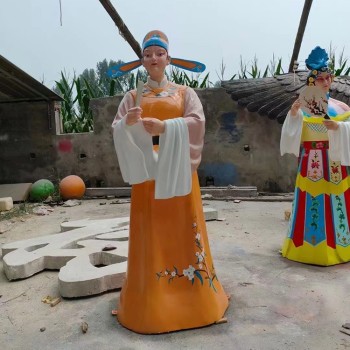重庆景观玻璃钢戏剧脸谱雕塑设计