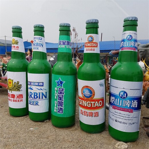 戶外玻璃鋼啤酒瓶子雕塑廠家