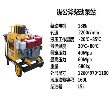 河北承德手持式愚公斧液压破石机用途裂石器