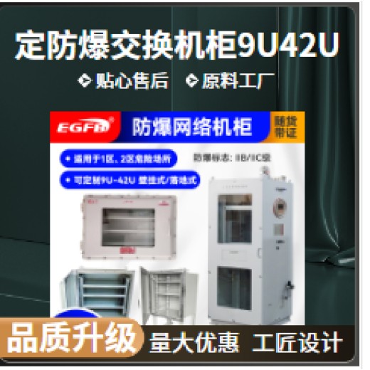 二工防爆厂家出售9U-24UIIBT6碳钢材质防爆交换机柜