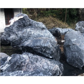 桂林黑山石出售,踏步河道景观黑色石头