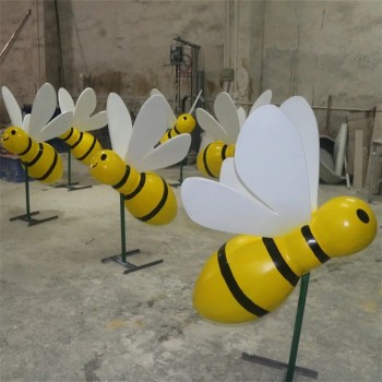 抽象玻璃钢卡通蜜蜂雕塑加工厂,曲阳县玻璃钢雕塑厂家