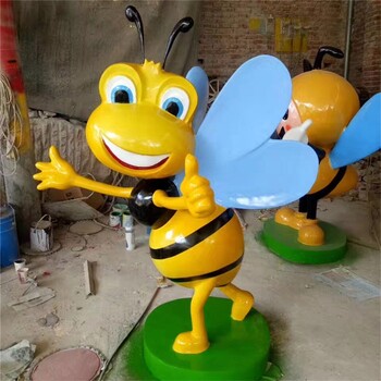 發(fā)光玻璃鋼卡通蜜蜂雕塑定制廠家,卡通小動(dòng)物雕塑