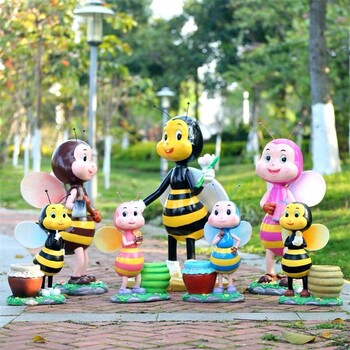 公園玻璃鋼卡通蜜蜂雕塑