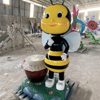 公園玻璃鋼卡通蜜蜂雕塑制作廠家