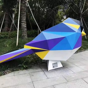 北京发光不锈钢小鸟雕塑加工定制
