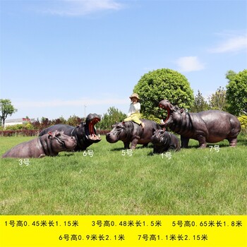 仿真玻璃鋼河馬雕塑定制,仿真動物雕塑