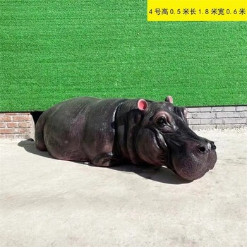 曲陽大型玻璃鋼河馬雕塑加工廠,動物主題雕塑