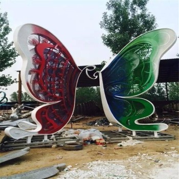 曲阳广场不锈钢蝴蝶雕塑图片
