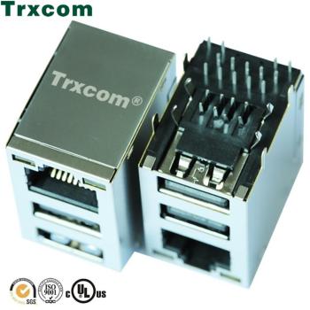 TRJU5002BHNL泰瑞康直供RJ45带USB接口网络连接器