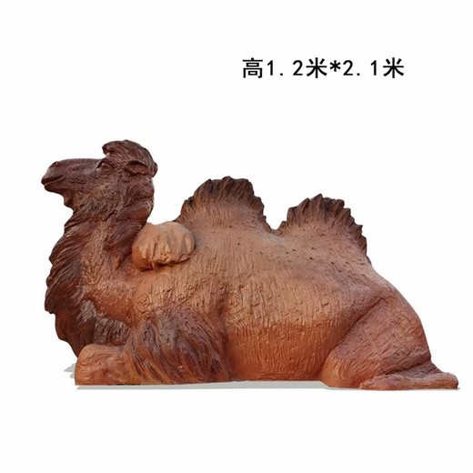 安徽熱門玻璃鋼駱駝雕塑，仿真動(dòng)物雕塑