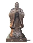 古代學(xué)習(xí)教育代表孔子雕像鑄鋁孔子雕像圖片金越雕塑