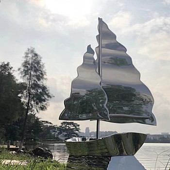 江西景观不锈钢帆船雕塑批发