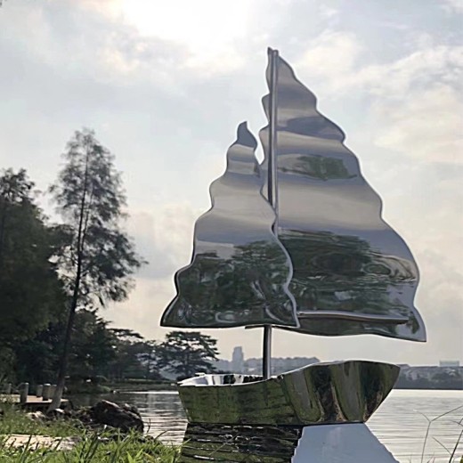陕西户外不锈钢帆船雕塑批发价格抽象帆船雕塑