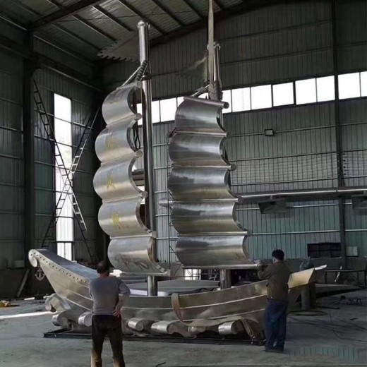 浙江户外不锈钢帆船雕塑批发抽象帆船雕塑