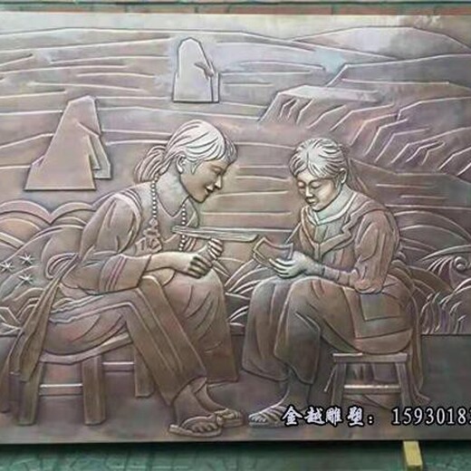 铜板浮雕字鱼虫鸟兽题材浮雕画金越浮雕厂