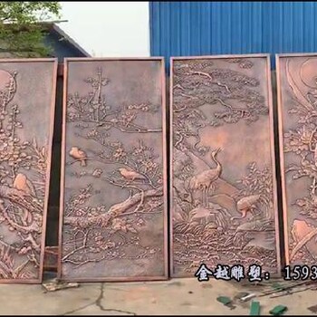 彩銅浮雕植物元素浮雕裝飾畫金越浮雕廠