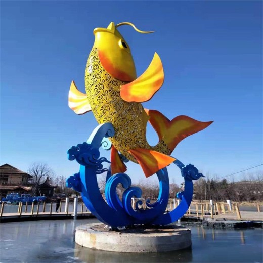 山东不锈钢鲤鱼雕塑可按尺寸定制