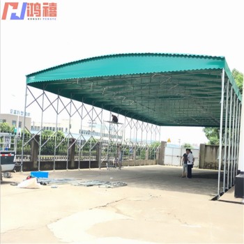张浦临时应急伸缩雨棚-附近厂区空地囤货防雨棚搭建