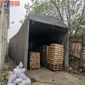 巴城大型伸缩雨棚-昆山钢管架带车轮推拉雨棚厂家