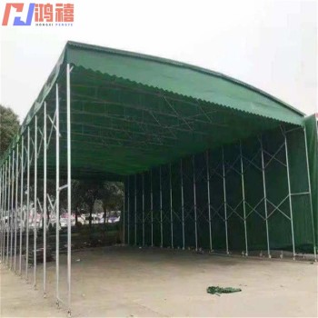 张浦伸缩型帆布雨棚-昆山厂区空地囤货防雨棚安装