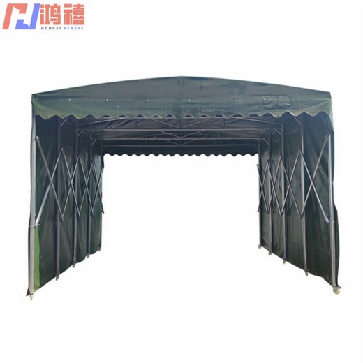 台州椒江帆布推拉式伸缩雨棚（图）室外遮雨棚