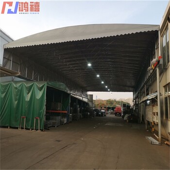 張浦伸縮型帆布雨棚-昆山鋼管架帶車輪推拉雨棚安裝