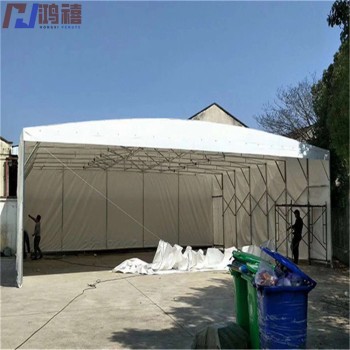 扬州广陵油布推拉式伸缩雨棚（图）订做活动雨棚