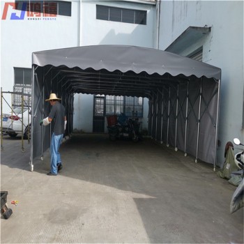 扬州广陵油布推拉式伸缩雨棚（图）订做活动雨棚