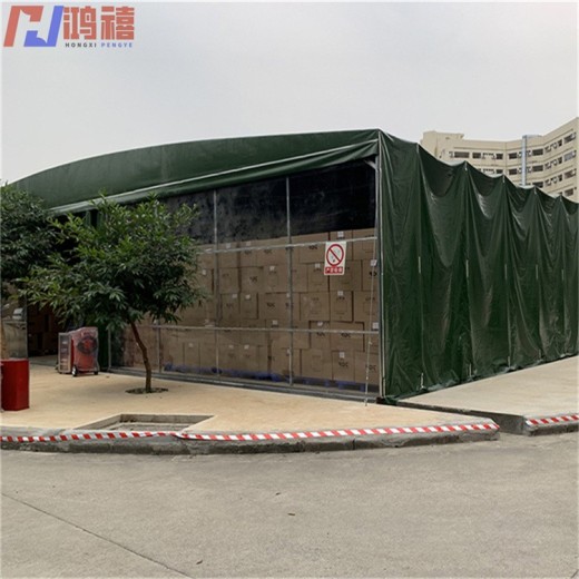 张浦推拉式钢架雨棚-附近厂区空地囤货防雨棚搭建