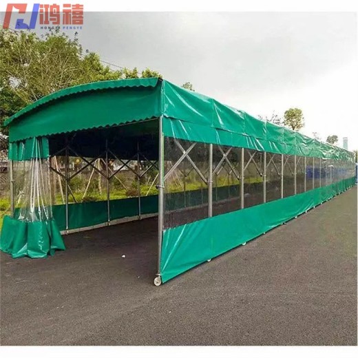 洪泽大型仓库遮阳雨棚安装活动带轮伸缩临时篷