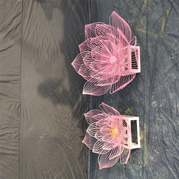 河北钢丝编织不锈钢抽象花朵雕塑定做
