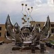 河北广场不锈钢抽象花朵雕塑样例图