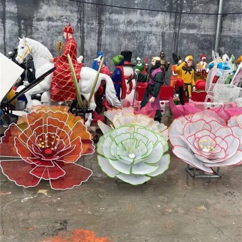 天津公园不锈钢抽象花朵雕塑定制