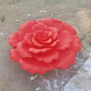 曲陽發(fā)光不銹鋼抽象花朵雕塑廠家